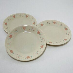 Corelle Corning Forever Yours Heart Plate 6.75” Set 3 Bread Butter Dessert Salad